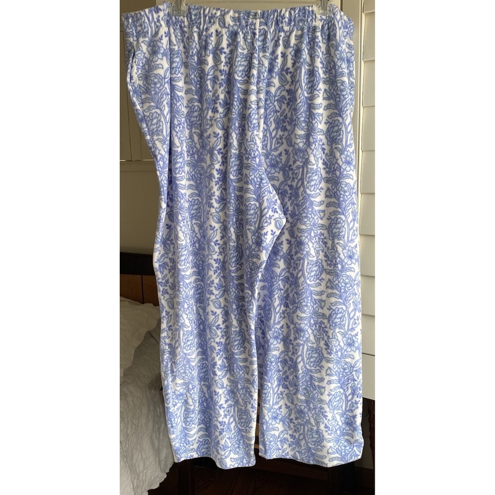 Croft & Barrow Pajama Pants Women 4X Blue Pink lot 2 Floral Fair Isle Excellent - Picture 5 of 10